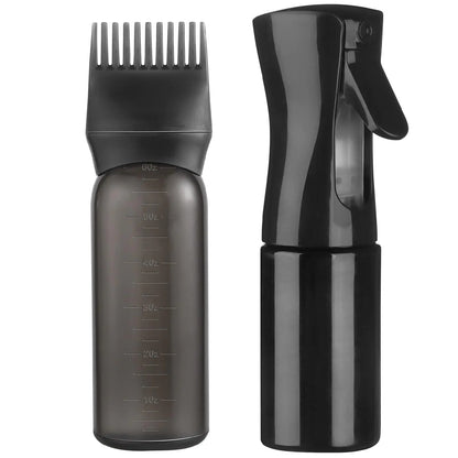 Zicotour Continuous Hair Spray Bottle and Root Comb Applicator Bottle Hair Oil Applicator Water Mister for Hairstyling