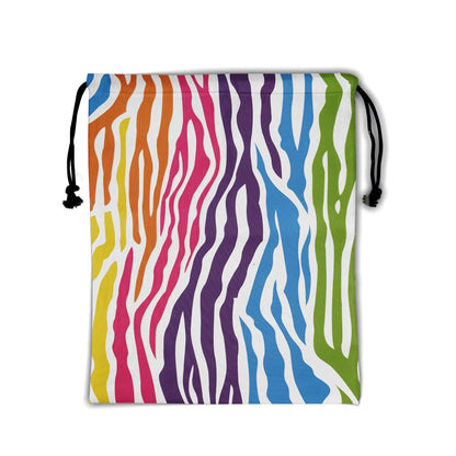 Nerxy Zebra Grip Bag for Gymnasts - Rainbow Stripes Lines Gym Bag Gymnastics Colorful Animal Zabra Spot Grips Bag Drawstring Bags Pouch Shoe Bags Adjustable Polyester Towel Bag