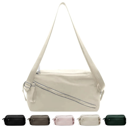 Small Gym Bag Stylish Compact Sports Bag Mini Duffle Bag Nylon Crossbody Bags for Women Men Weekender Bags Suitable For Gym Work Fitness Yoga Travel 3 in 1 Sling Bags (White)